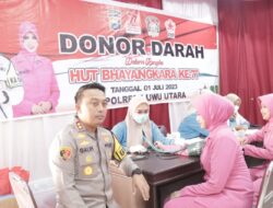 Sambut HUT Bhayangkara, Polres Luwu Utara Gelar Kegiatan Donor Darah