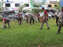 Wujud Polri Peduli Lingkungan, Polres Luwu Utara Gelar Aksi Bersih Sampah