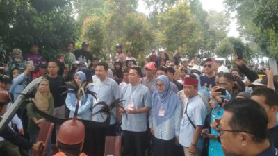 Ratusan Simpatisan dan Pendukung Iringi Paslon AMAN-JI Daftar Ke KPU Luwu Utara