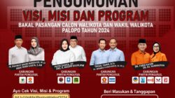 KPU Palopo Umumkan Visi, Misi dan Program Kerja Bakal Pasangan Calon