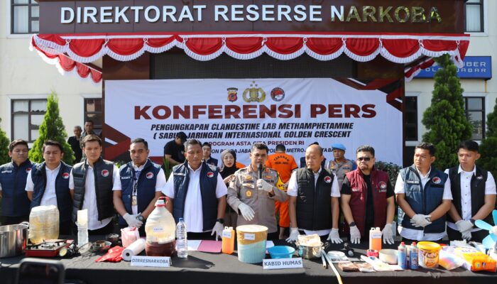 Polri Ungkap Laboratorium Pembuatan Sabu Jaringan Internasional